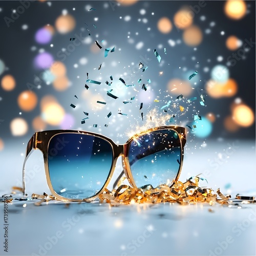 Party Sunglasses with Confetti and Sparkles