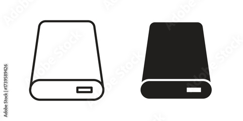 Hard drive icon flat black and white logo