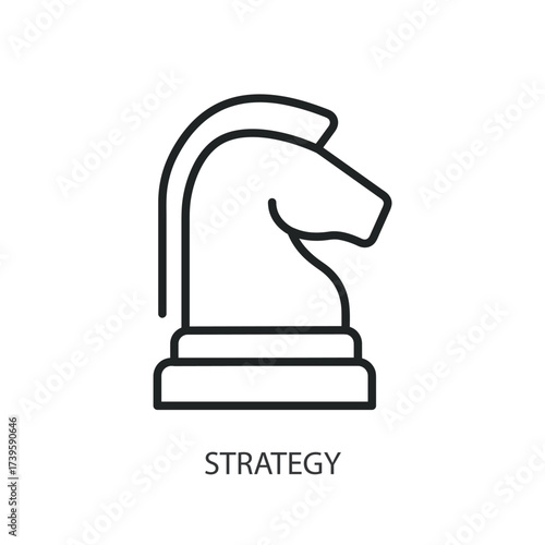 Strategy thin line vector icons.