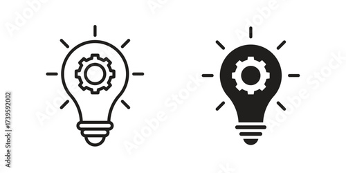 Innovation icon flat black and white logo