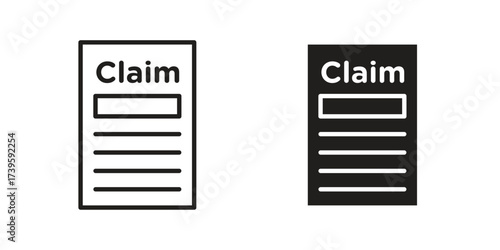 Insurance Claim icon flat black and white logo