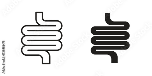 Intestines icon flat black and white logo