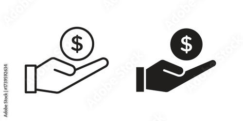 Investment icon flat black and white logo