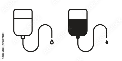 IV drip icon flat black and white logo