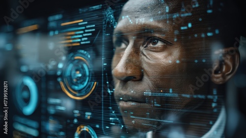 Wallpaper Mural AI Overviews, futuristic digital dashboard displaying complex ai summaries for business leaders in modern workspace. Torontodigital.ca