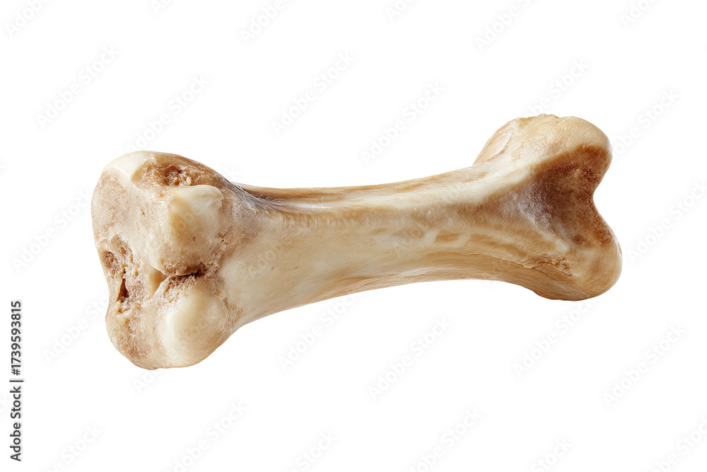 Fototapeta premium Isolated skeletal component featuring a cross-section, showcasing marrow & textured exterior