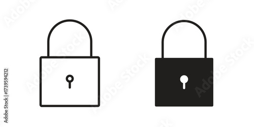 Lock icon flat black and white logo