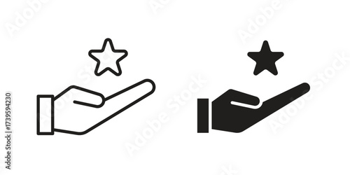 Loyalty program icon flat black and white logo