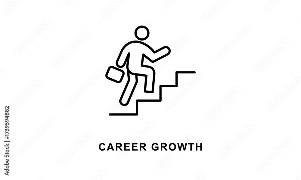 Fototapeta premium Career Growth Icon Isolated On White Background