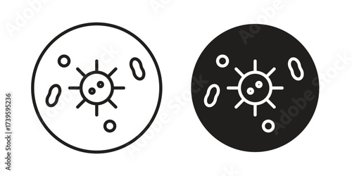 Microorganism icon flat black and white logo