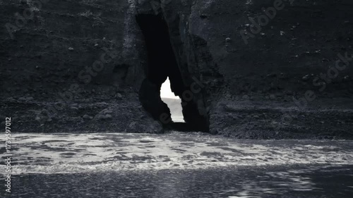 A windy day at a remote beach in New Zealand