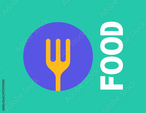 A bright and colorful fork icon set against a vibrant backdrop, perfect for food-related topics and showcasing culinary creativity and dining experiences.