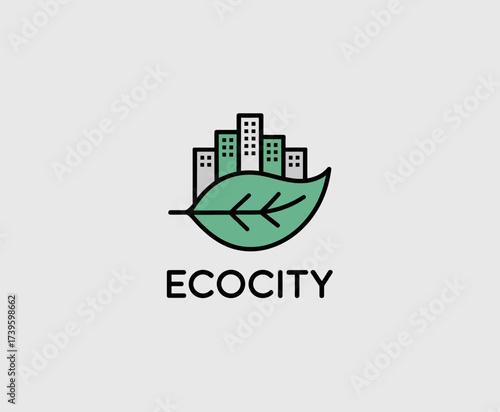 A unique blend of a leafy design with city elements represents the sustainable architectural style promoting harmony between urban living and nature in a striking way.