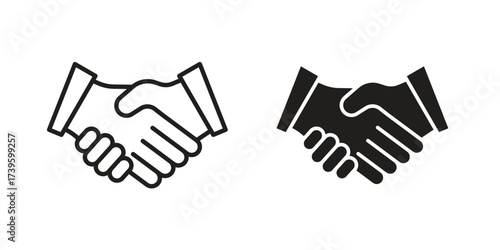 Partnership icon flat black and white logo