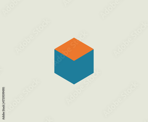 This striking geometric cube logo combines vibrant colors in a unique shape, conveying modernity and professionalism, suitable for tech or creative industries branding.