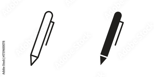 Pen icon flat black and white logo