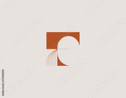 This innovative logo design combines geometric shapes and lines to create a modern and artistic representation, embodying creativity, structure, and balance in design.