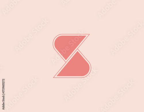 This image features a stylized red 'S' shape logo, emphasizing sleek lines and bold color, ideal for companies looking for a contemporary and eye-catching brand identity.