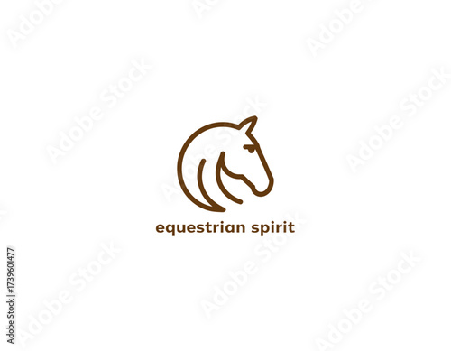 This logo features a simple horse design, symbolizing strength and spirit, making it perfect for equestrian businesses, events, or brands focused on horse riding and care.