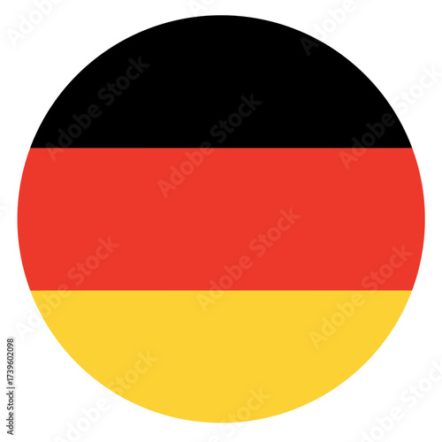 Round flag of Germany. Circle German flag isolated