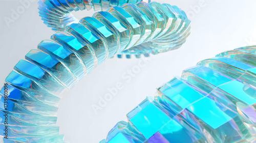 Abstract metallic swirl with silver and blue tones background.