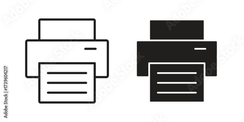 Print icon flat black and white logo
