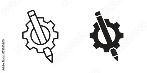 Project Development icon flat black and white logo
