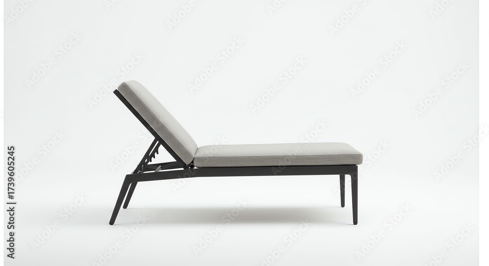 Fototapeta premium Modern Lounge Chair with Adjustable Backrest in Minimalist Design