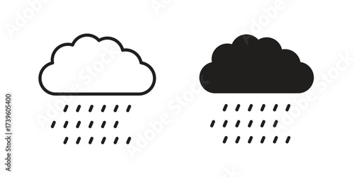 Rain icon flat black and white logo