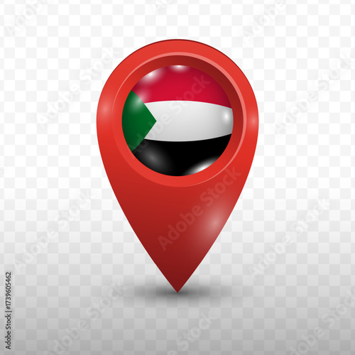 Location Flag of Sudan with red color and transparent background, Vector Illustration. Free Download Location Flag of Sudan with red color and transparent background, Vector Illustration. - GFXLoad