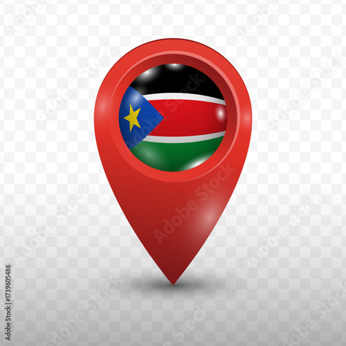 Location Flag of South Sudan with red color and transparent background, Vector Illustration. Free Download Location Flag of South Sudan with red color and transparent background, Vector Illustration. - GFXLoad