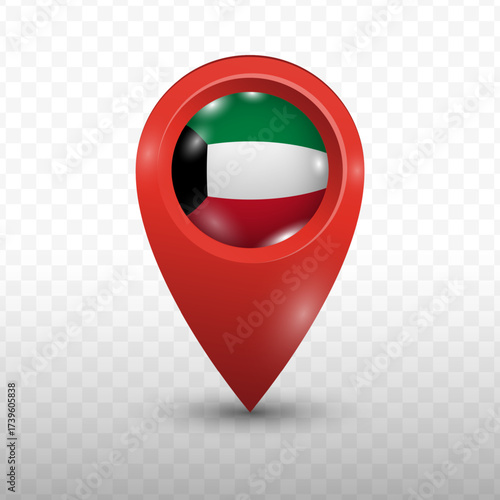 Location Flag of Kuwait with red color and transparent background, Vector Illustration. Free Download Location Flag of Kuwait with red color and transparent background, Vector Illustration. - GFXLoad