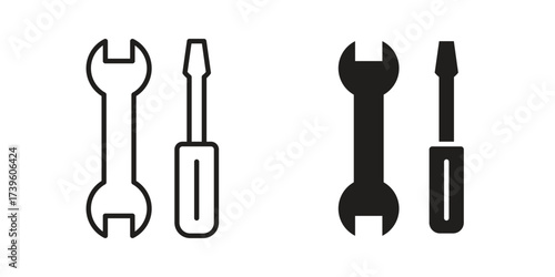 Repair icon flat black and white logo