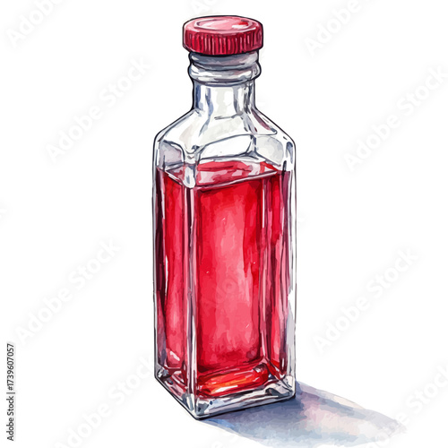 Syrup, watercolor illustration vector, isolated on a white background.