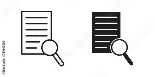 Research icon flat black and white logo