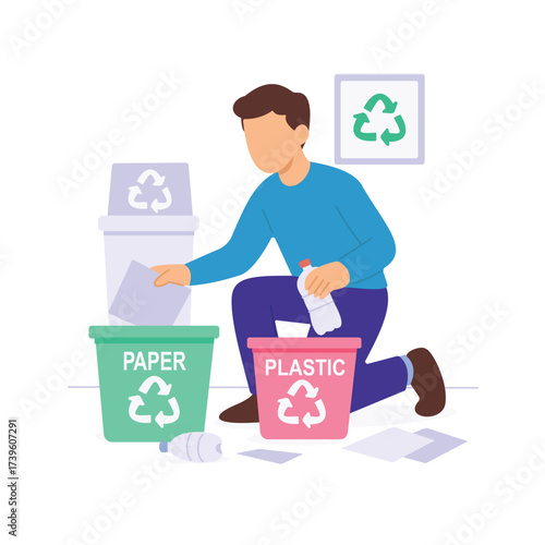 Waste Sorting Station, Organizing garbage into recyclable categories