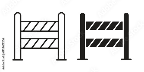 Roadblock icon flat black and white logo