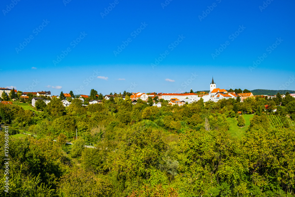 Obraz premium Panoramic view of center of town of Sveti Ivan Zelina, Prigorje, Croatia 