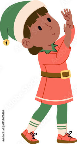 Elf Child in Festive Outfit