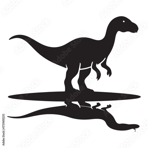 Tyrannosaurus rex dinosaur vector silhouette illustration of wild animal isolated on white background.
