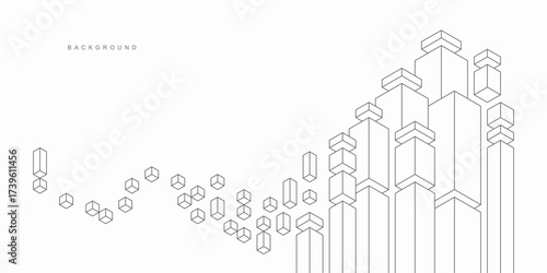 Abstract architectural construction. Geometric technological background.
