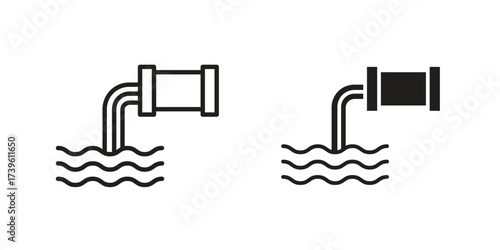 Sewage icon flat black and white logo