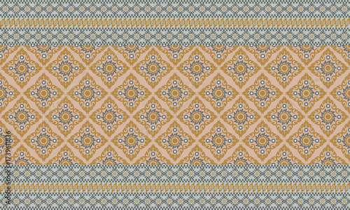 Minimal Geometric Seamless Pattern Neutral Beige and Gold Decorative Design for Home and Stationery