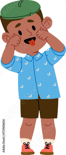 Boy Making Grimace