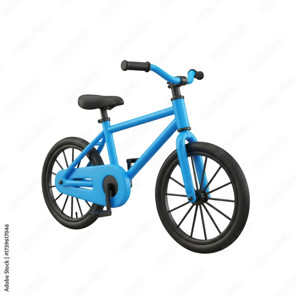 Fototapeta premium A charming blue bicycle isolated on transparent background, perfect for a childs playtime adventures