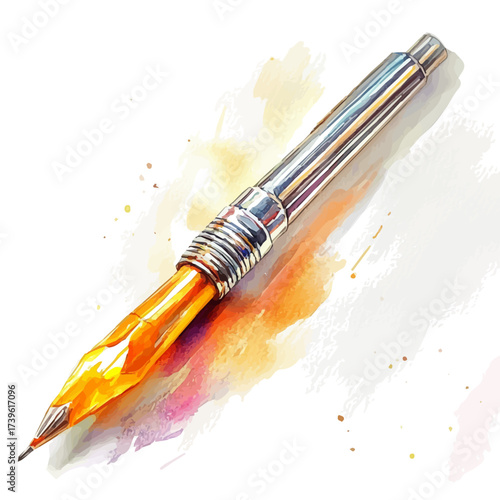 watercolor of Soldering Iron, vector, isolated on a white background.
