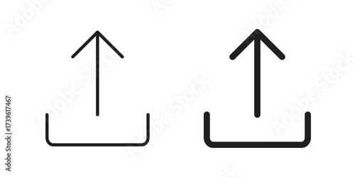 Upload arrow icon flat black and white logo