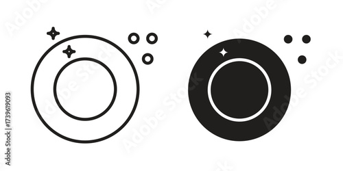 Washing dishes icon flat black and white logo