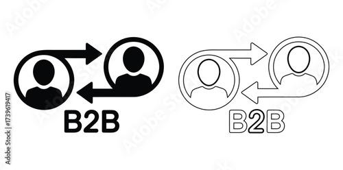 Business to business concept connecting partners and clients