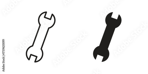 Wrench icon flat black and white logo